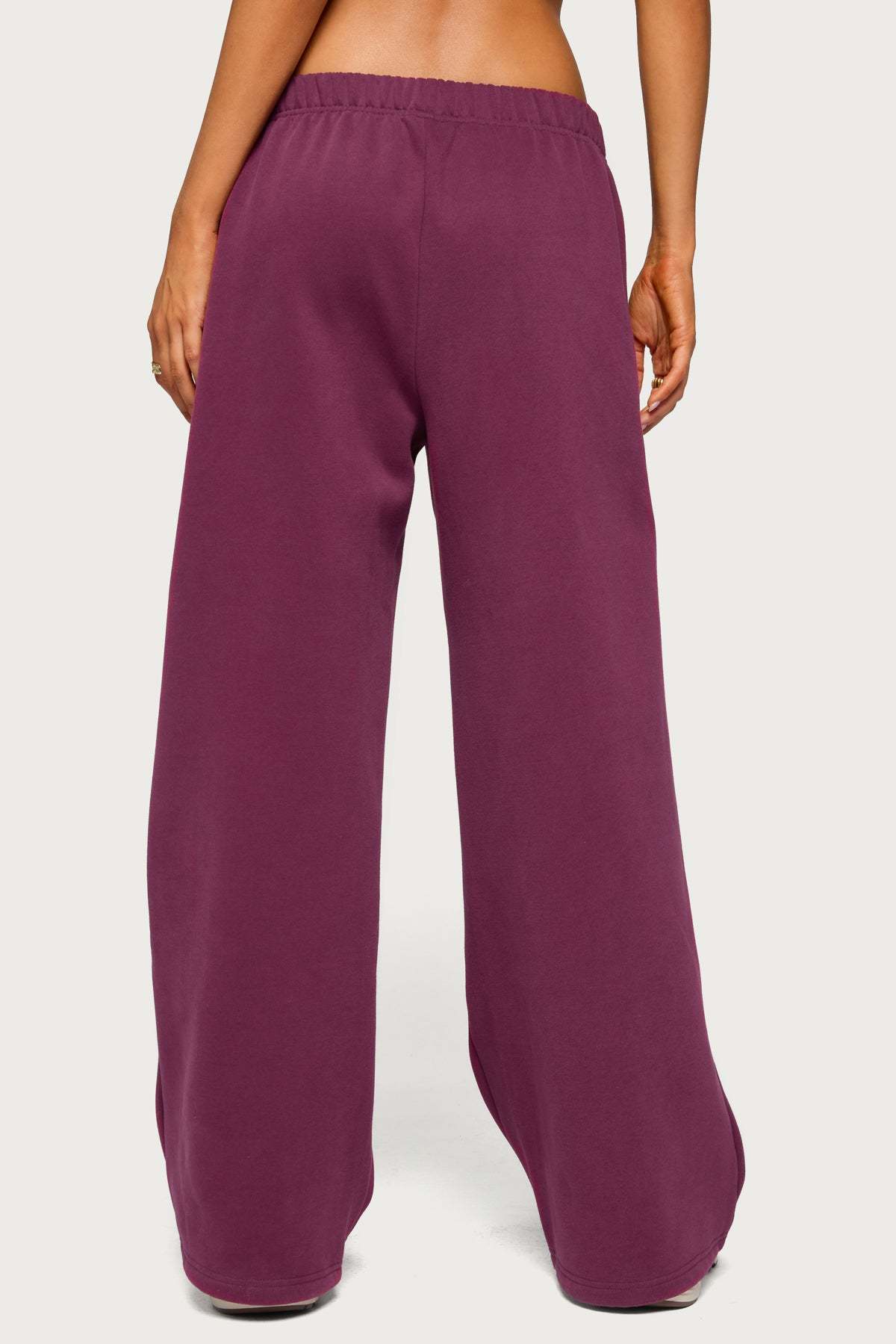 Living Edikted Wide Leg Sweatpants - PLUM