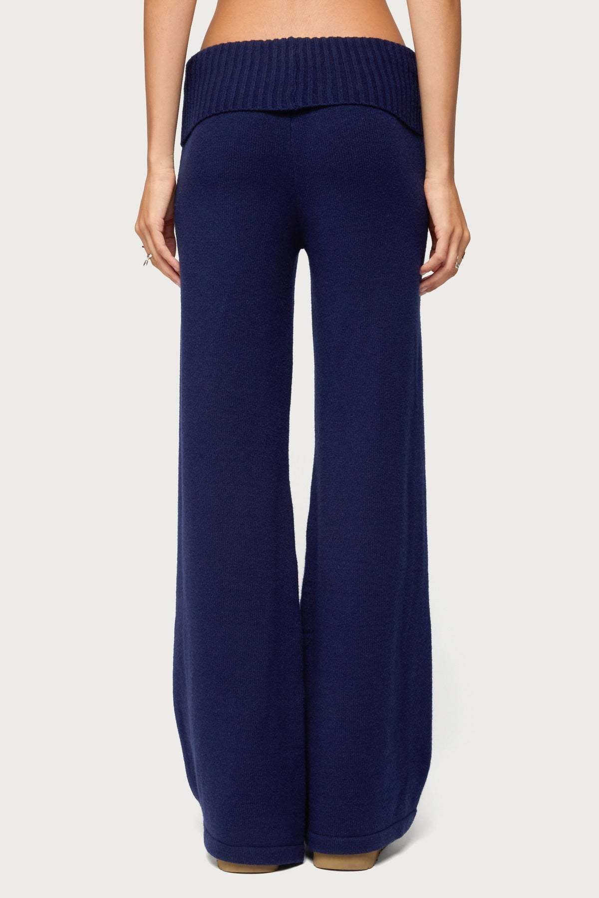 Nani Knit Foldover Pants - NAVY