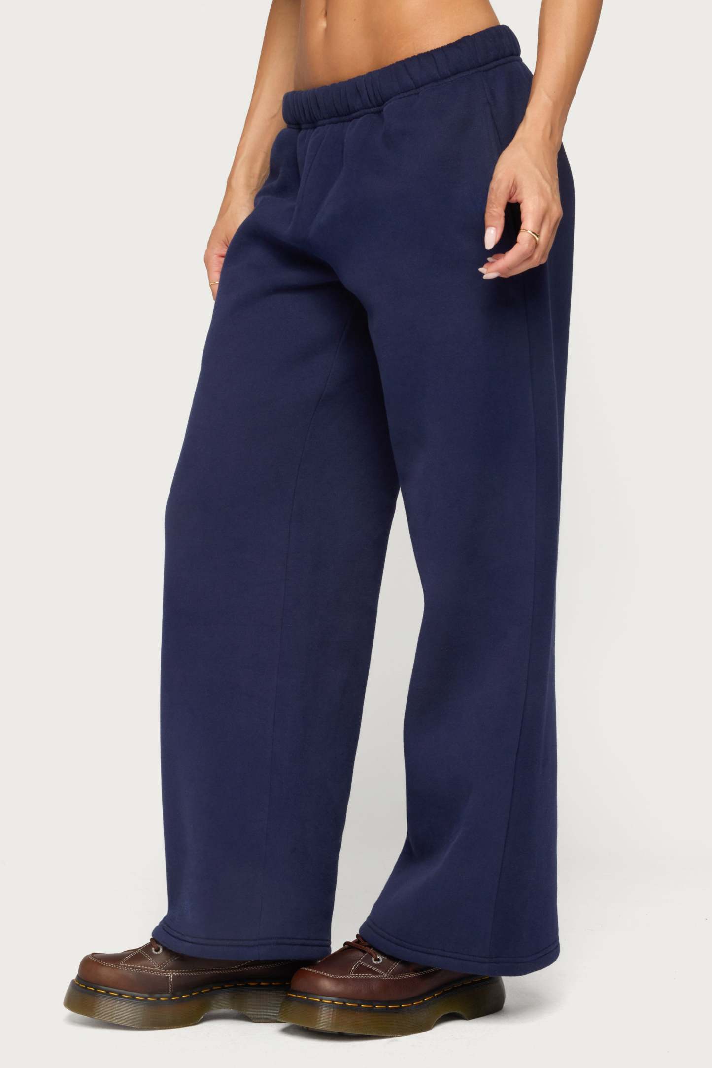 Edikted Dream Lacey Sweatpants - NAVY-AND-YELLOW