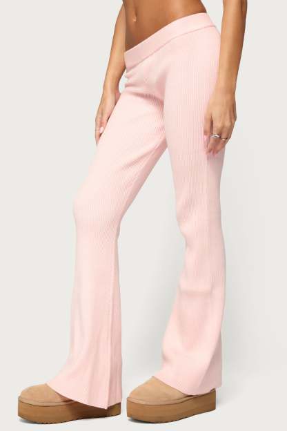 Ethie Low Rise Knit Pants - LIGHT-PINK