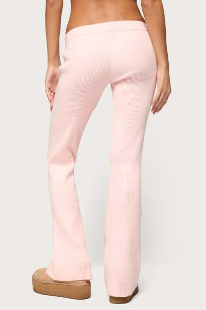Ethie Low Rise Knit Pants - LIGHT-PINK