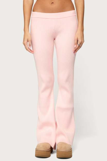 Ethie Low Rise Knit Pants - LIGHT-PINK
