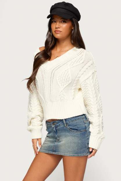 Boya Cable Knit Sweater - CREAM