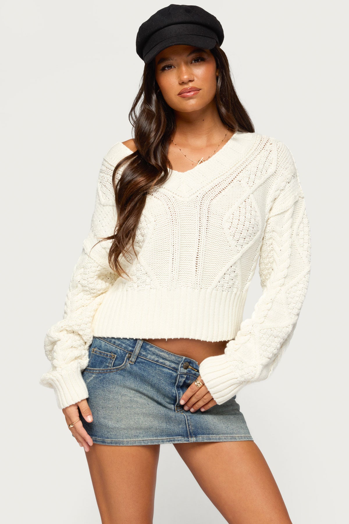 Boya Cable Knit Sweater - CREAM