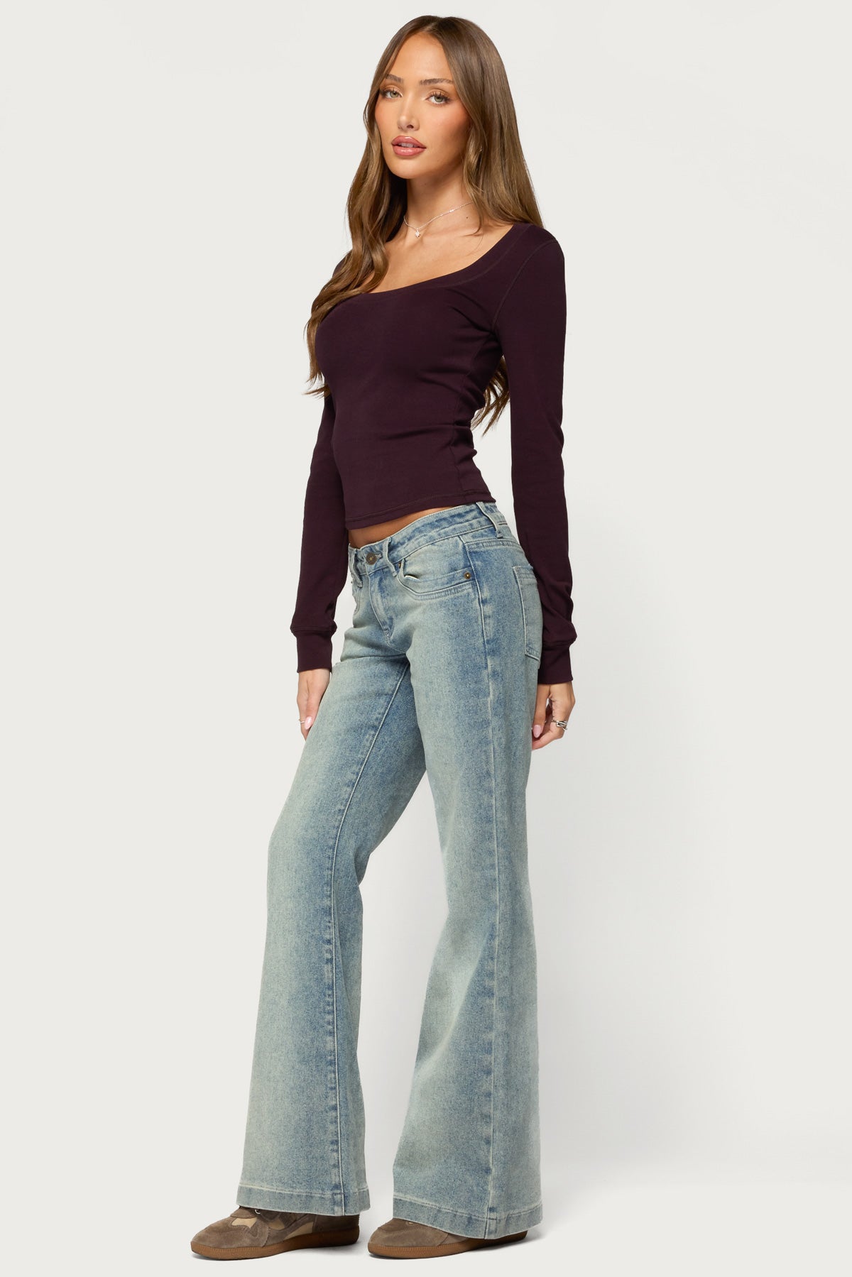 Oloya Long Sleeve Top - PLUM