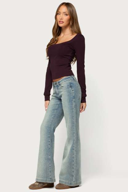 Oloya Long Sleeve Top - PLUM