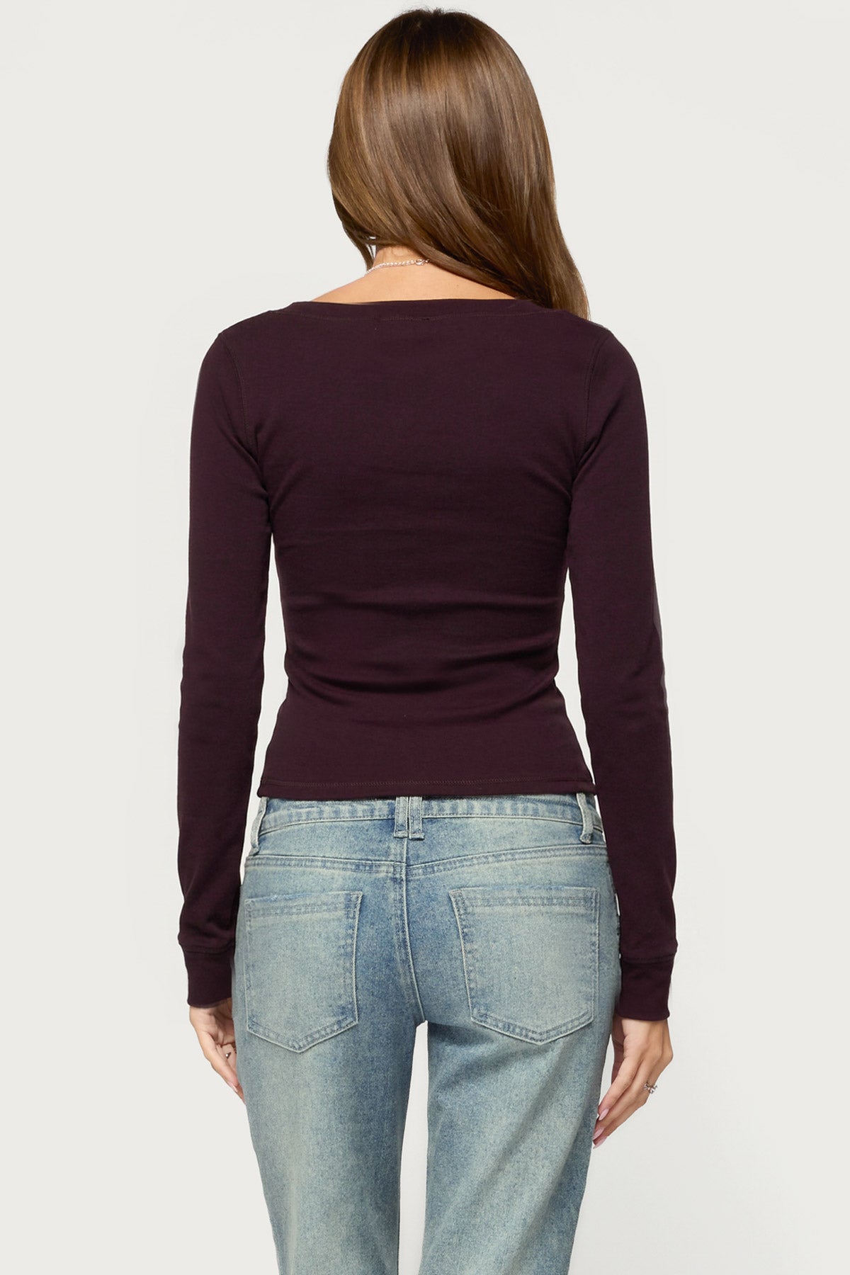 Oloya Long Sleeve Top - PLUM