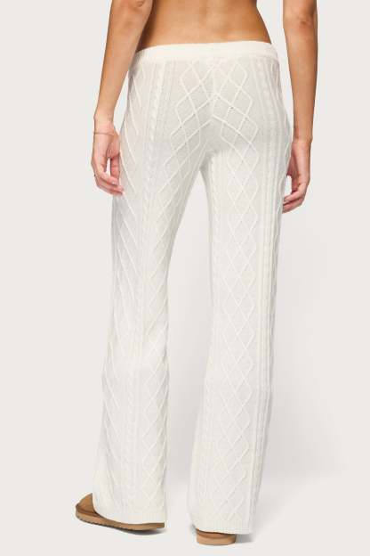 Fika Cable Knit Pants - WHITE