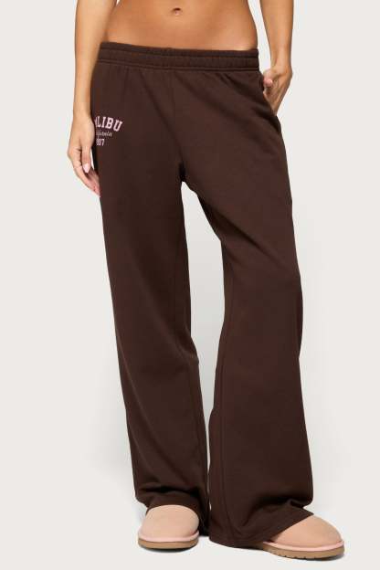 Edikted Malibu Sweatpants - BROWN