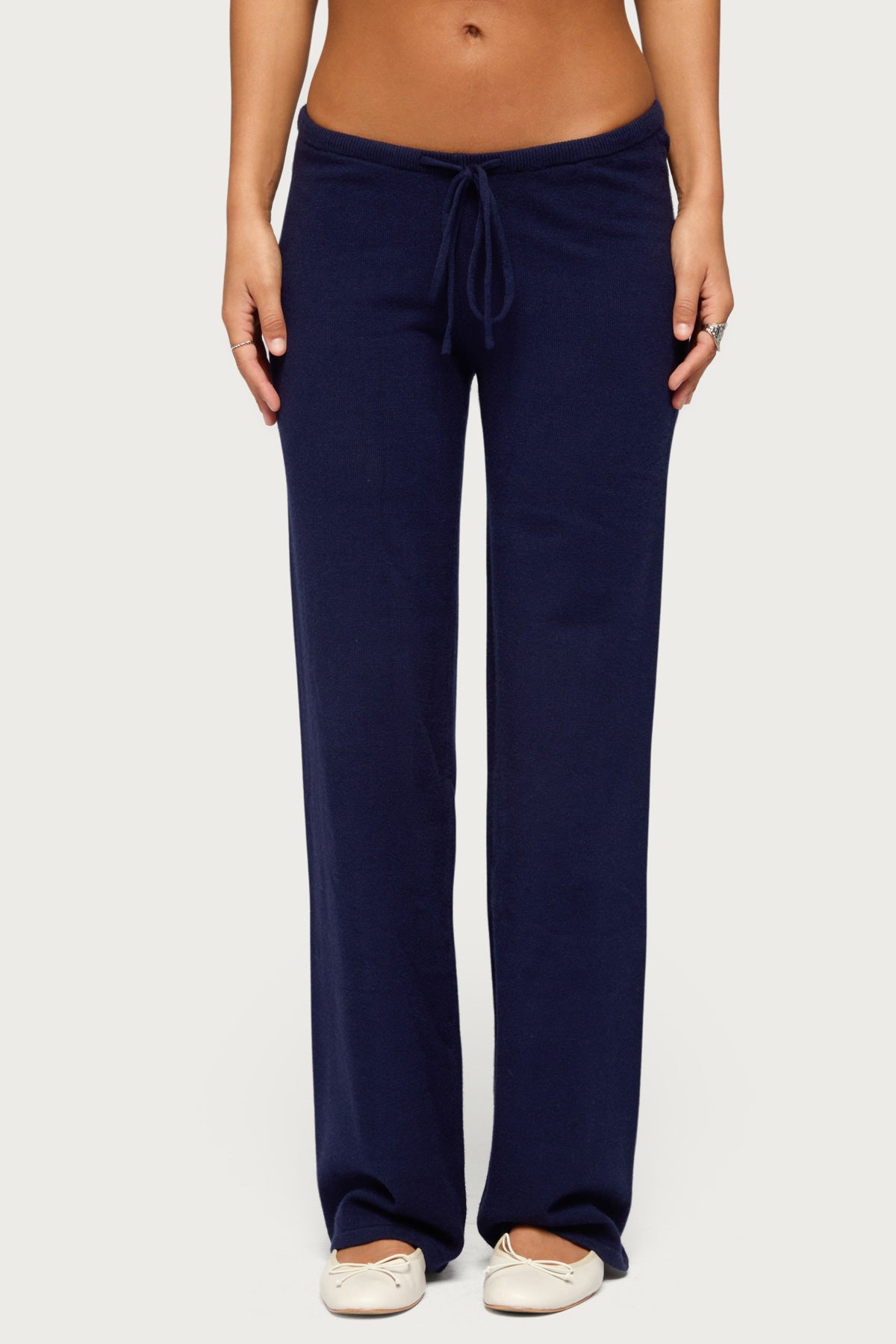 Alkira Knit Straight Leg Pants - NAVY
