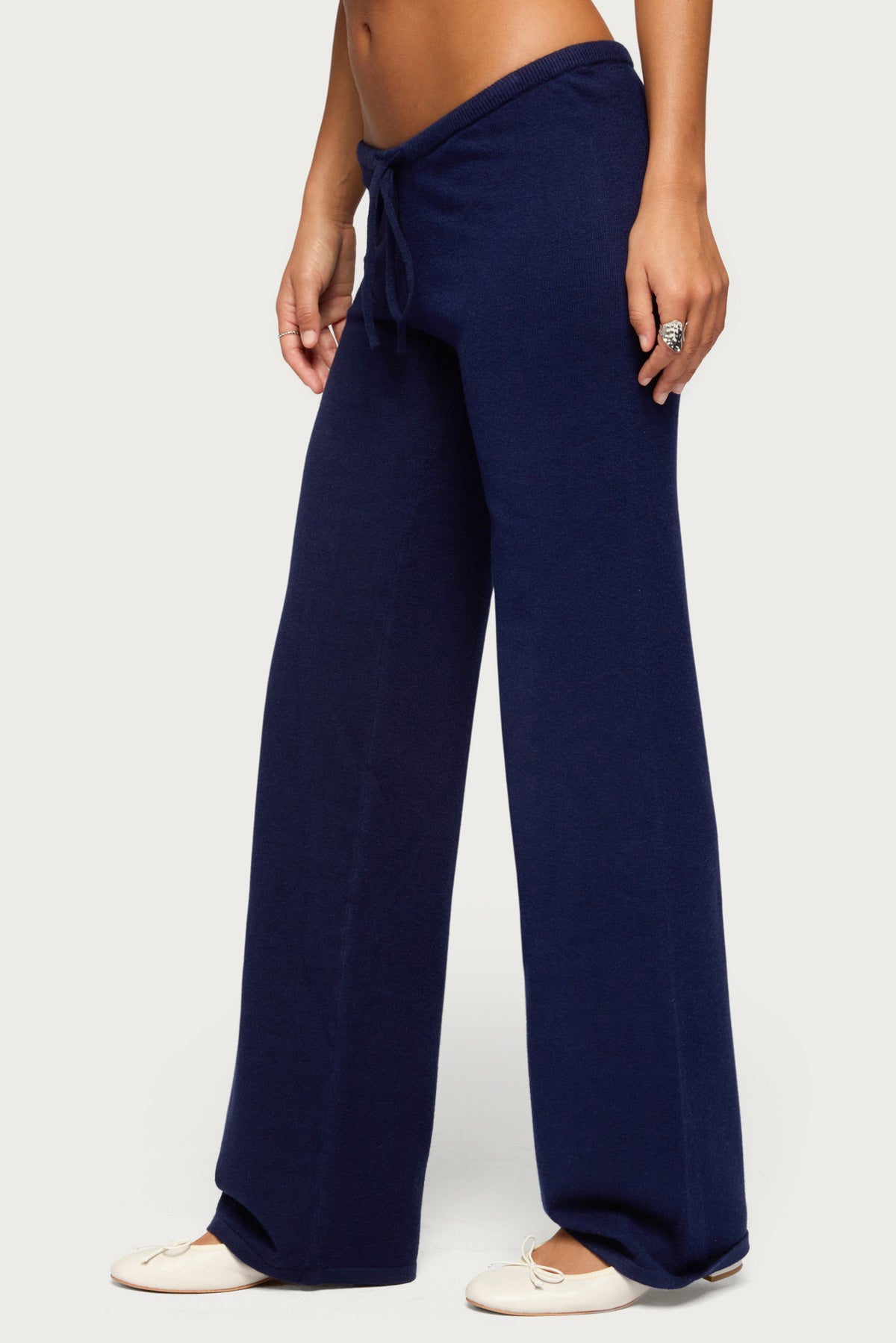Alkira Knit Straight Leg Pants - NAVY