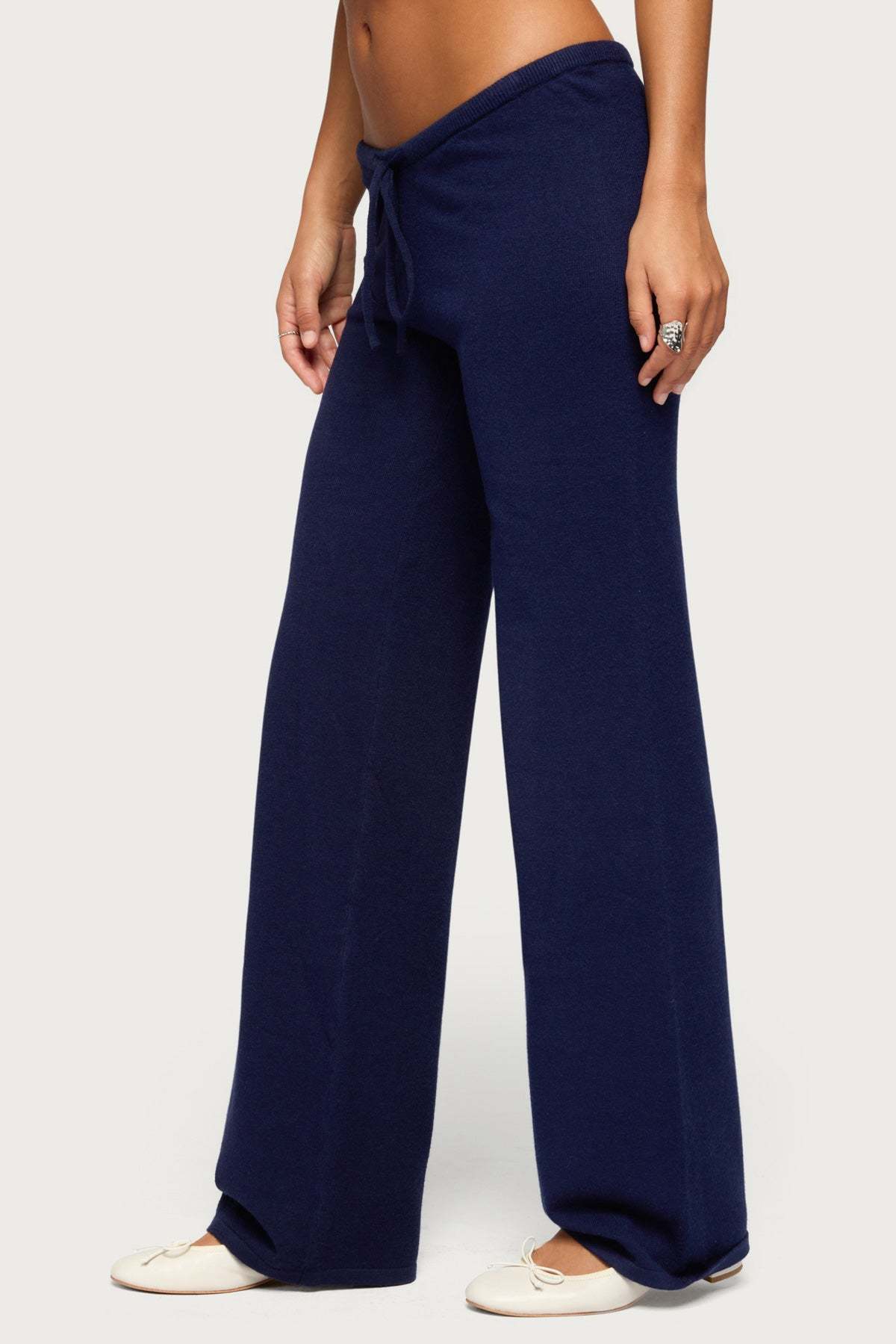 Alkira Knit Straight Leg Pants - NAVY