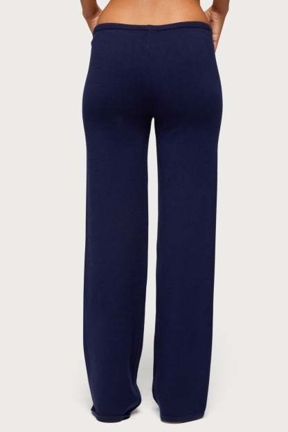 Alkira Knit Straight Leg Pants - NAVY
