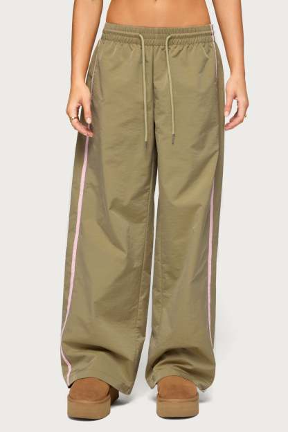 Fasha Stripey Track Pants - OLIVE