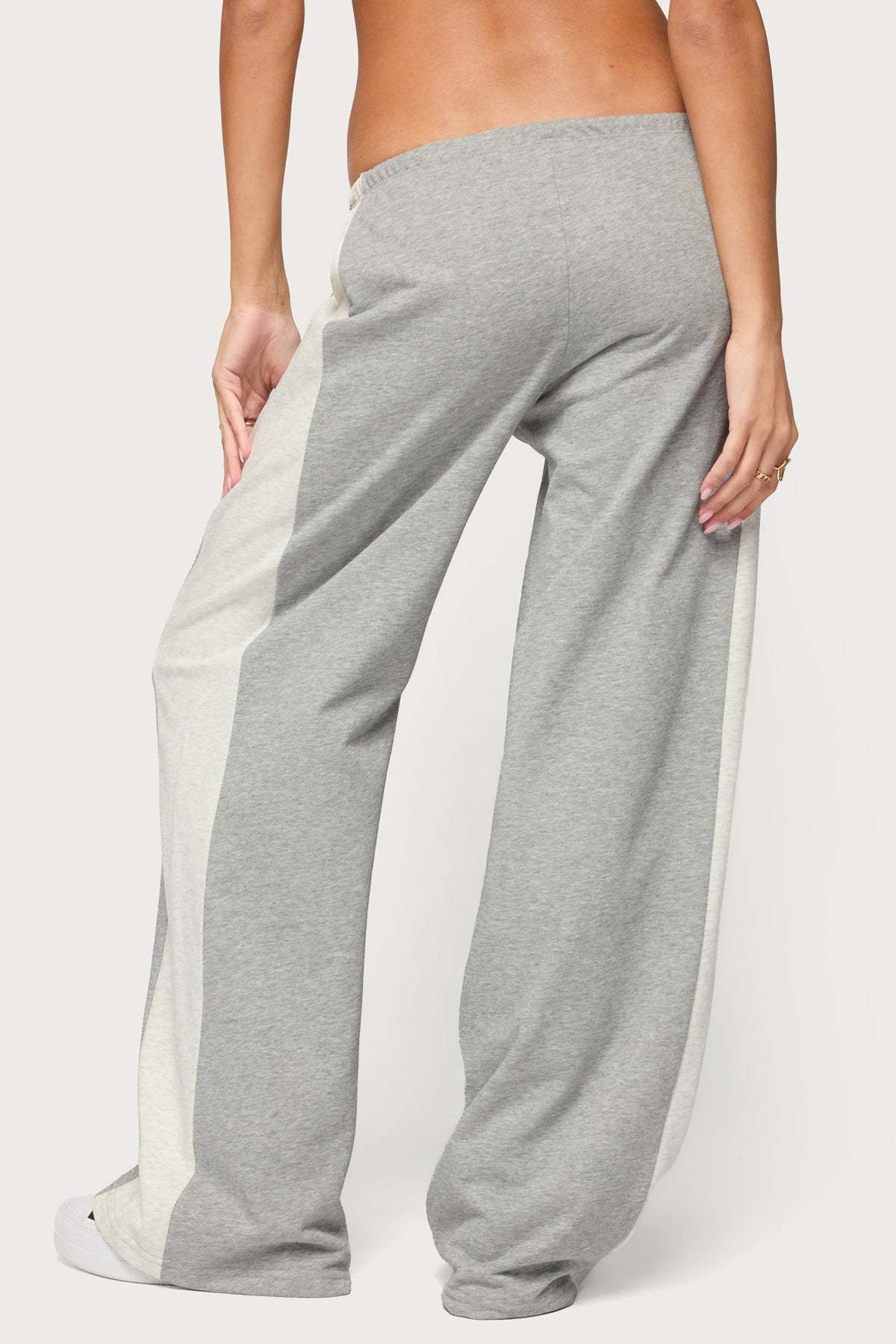 Faylinn Low Rise Side Stripe Sweatpants - GRAY-MELANGE