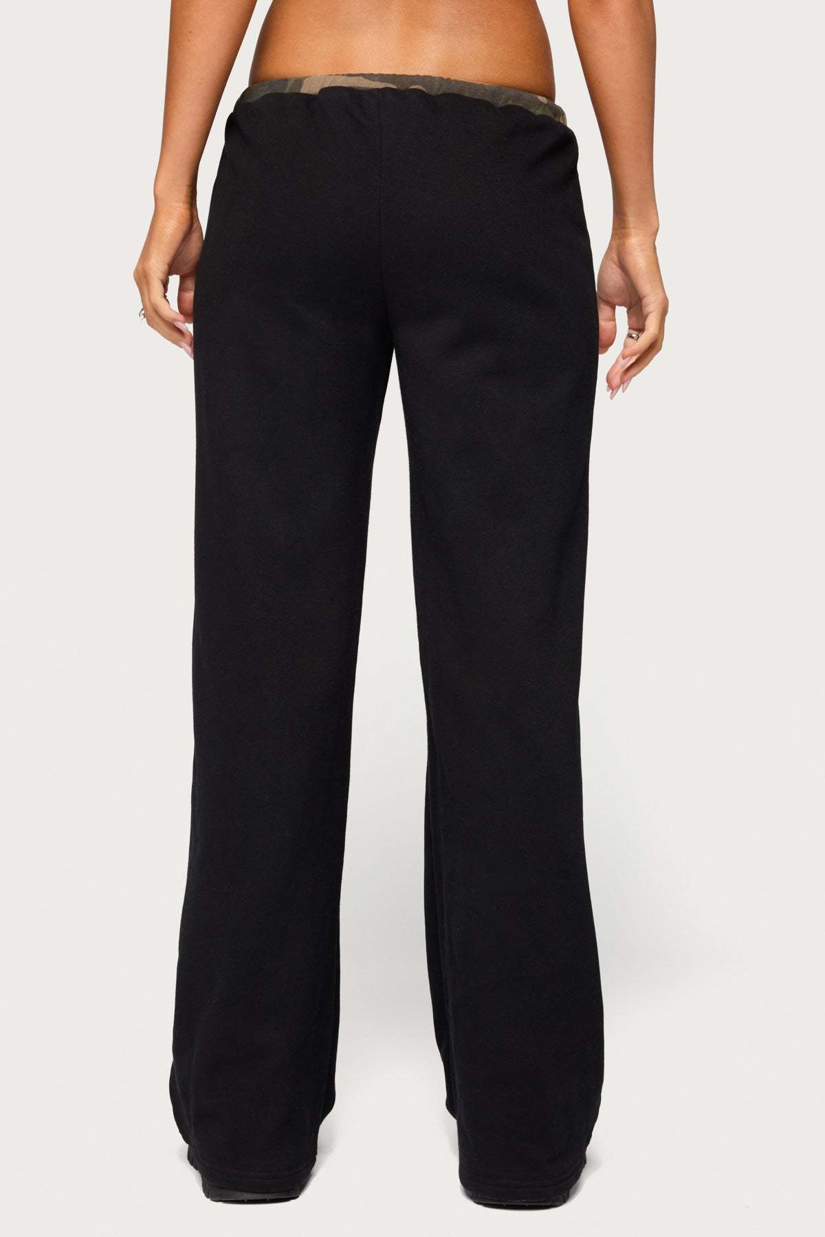 Taye Camo Waistband Sweatpants - BLACK-AND-OLIVE