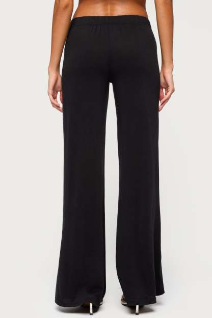 Tolly Beaded  Straight Leg Pants - BLACK
