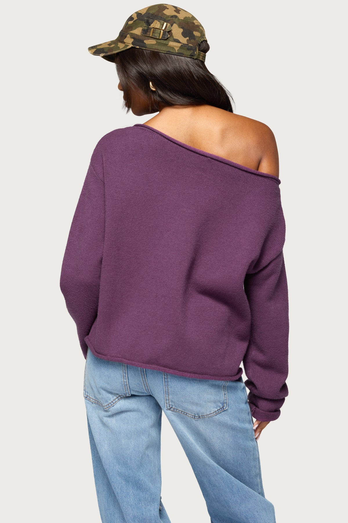 Carmelli Off Shoulder Sweater - PLUM