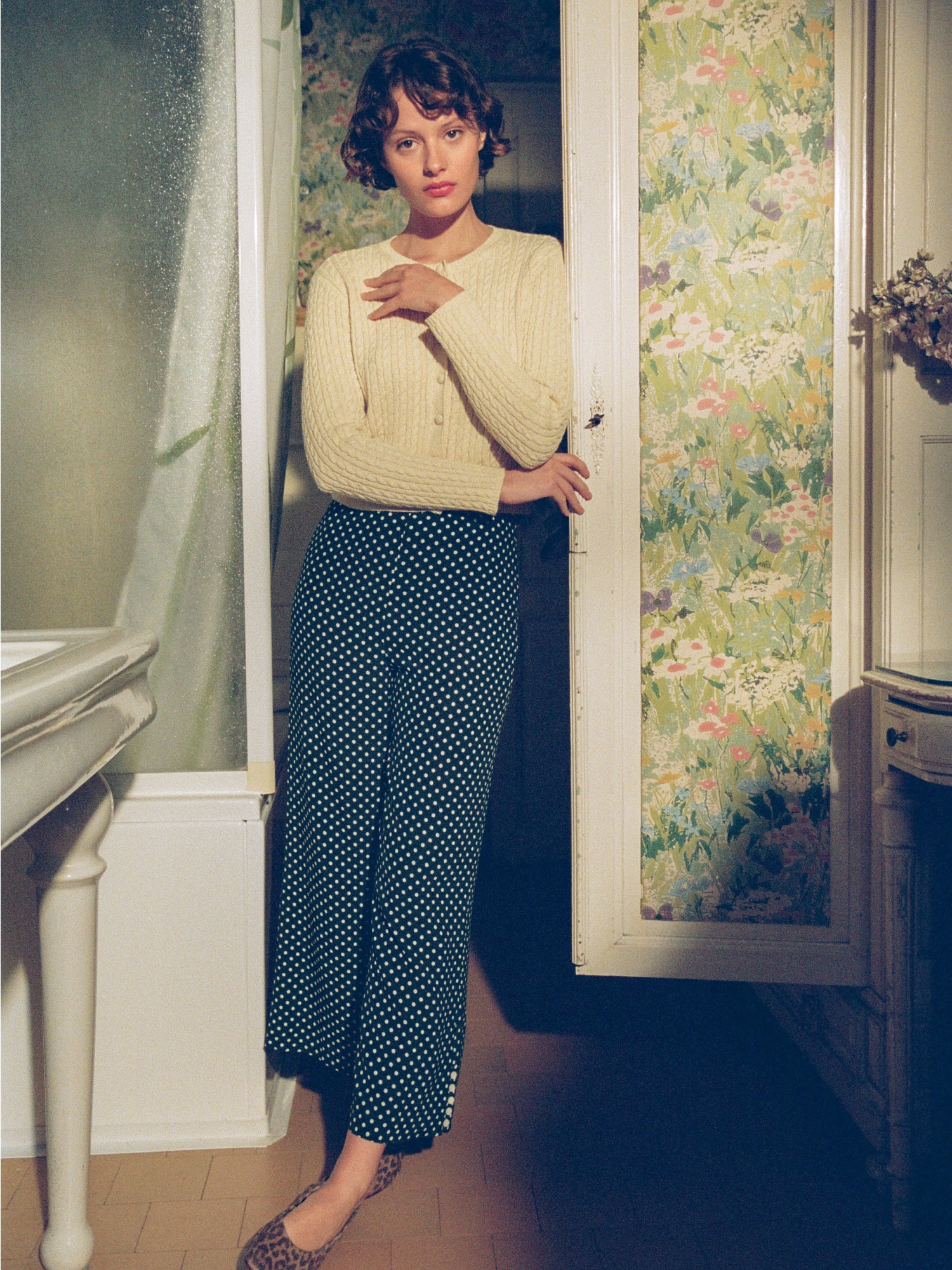 Pantalon SUZON - POIS VERT