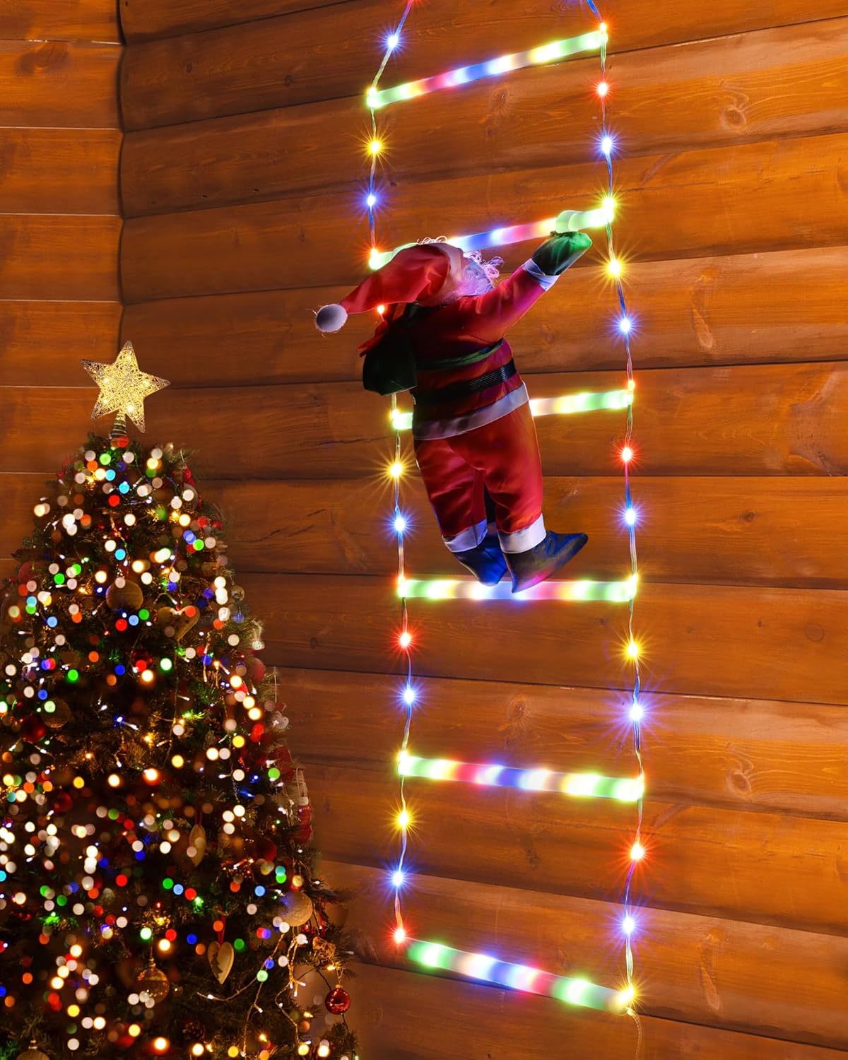 🎄Preheat 2025 Sale 49% OFF! - LED Ladder Lights with Climbing Santa Claus