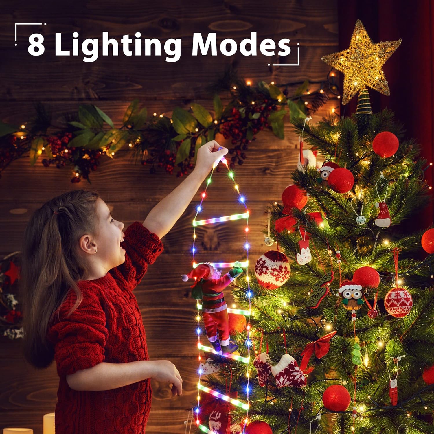 🎄Preheat 2025 Sale 49% OFF! - LED Ladder Lights with Climbing Santa Claus