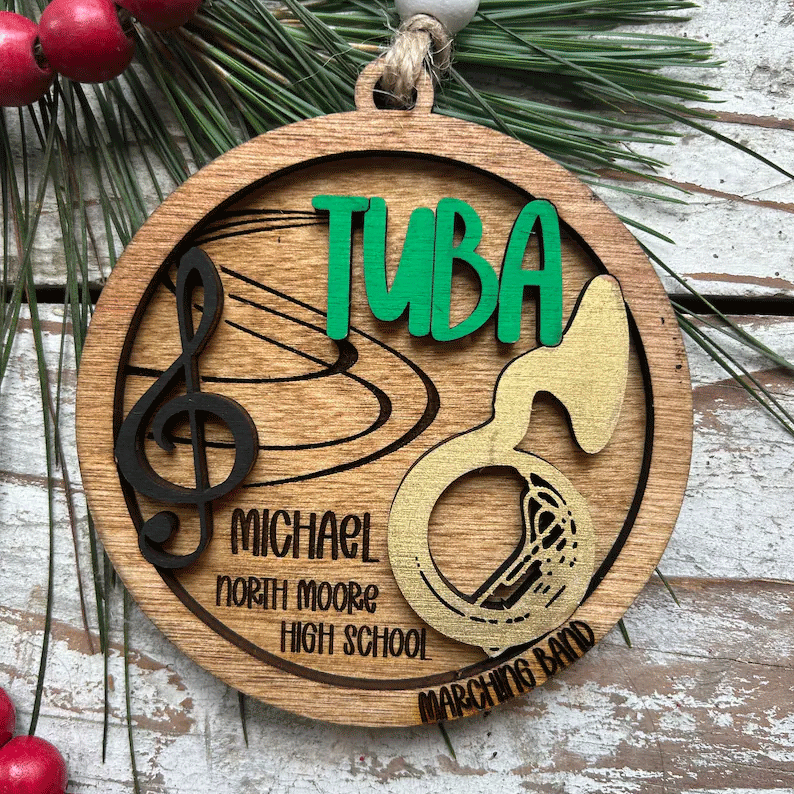Personalized Marching Band Christmas Tree Ornament
