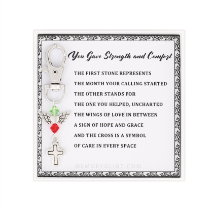 You Gave Strength and Comfort Poem & Charm, Cross