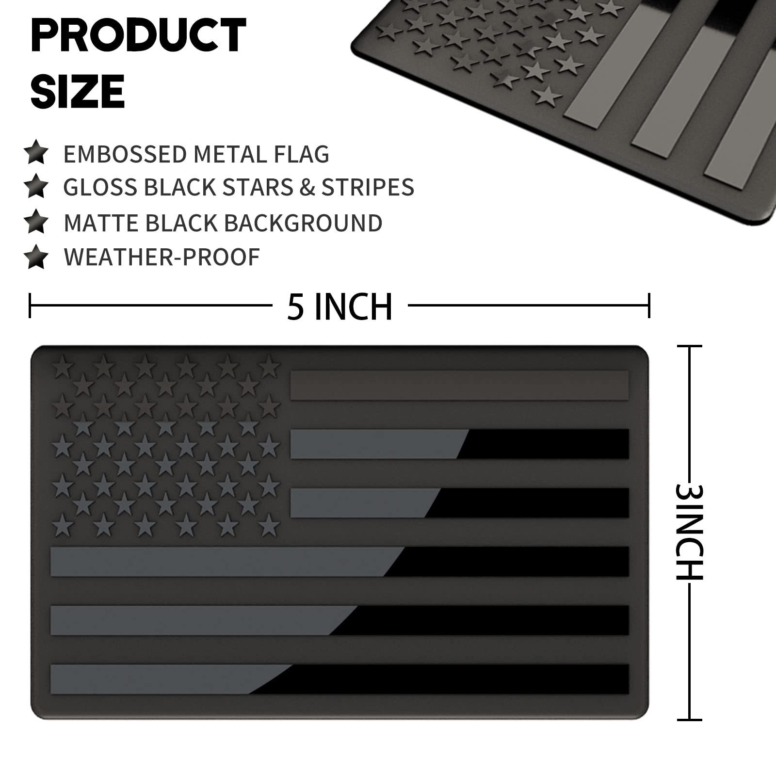 🔥Last Day 49% OFF - 3D All-Black American Flag Emblem Decal