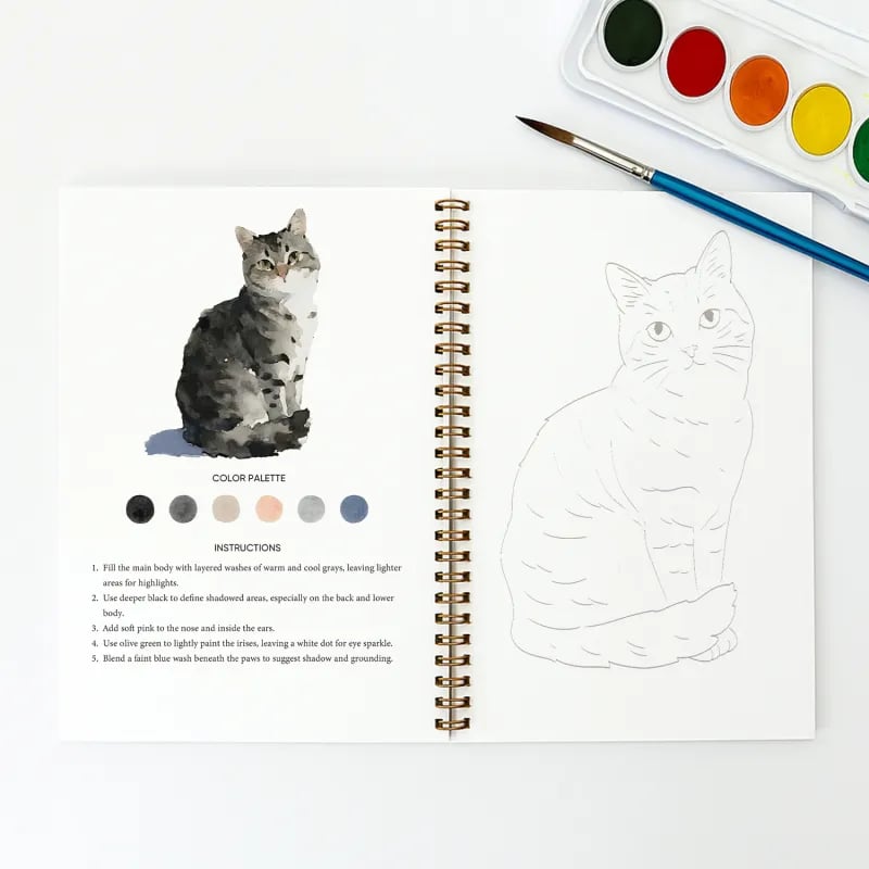 🔥LAST DAY SALE 60% OFF 🖼️Beginner-Friendly💕 Watercolor Workbook