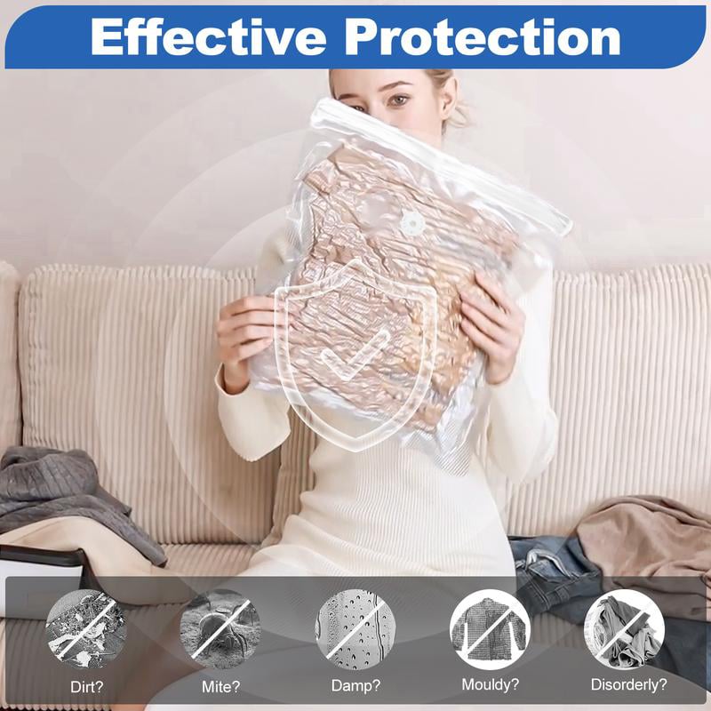 🔥9 Pack Lightweight Travel Bags with USB Electric Pump | Compact Vacuum Storage Bags for Clothes | Space Saver Compression Bags for Travel