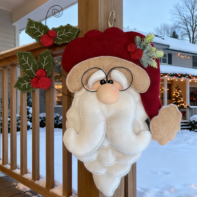 Jolly Felt Santa Ornament Kit