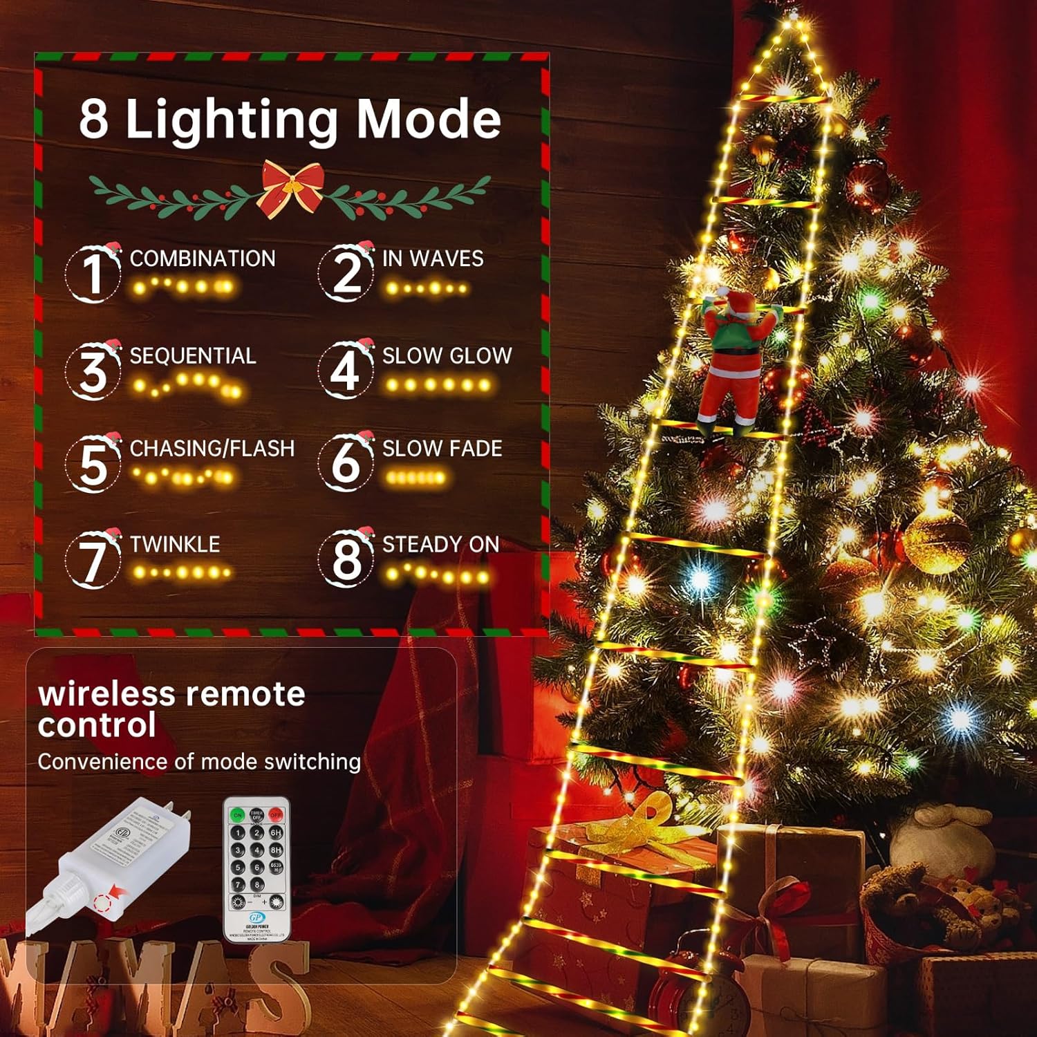🎄Preheat 2025 Sale 49% OFF! - LED Ladder Lights with Climbing Santa Claus