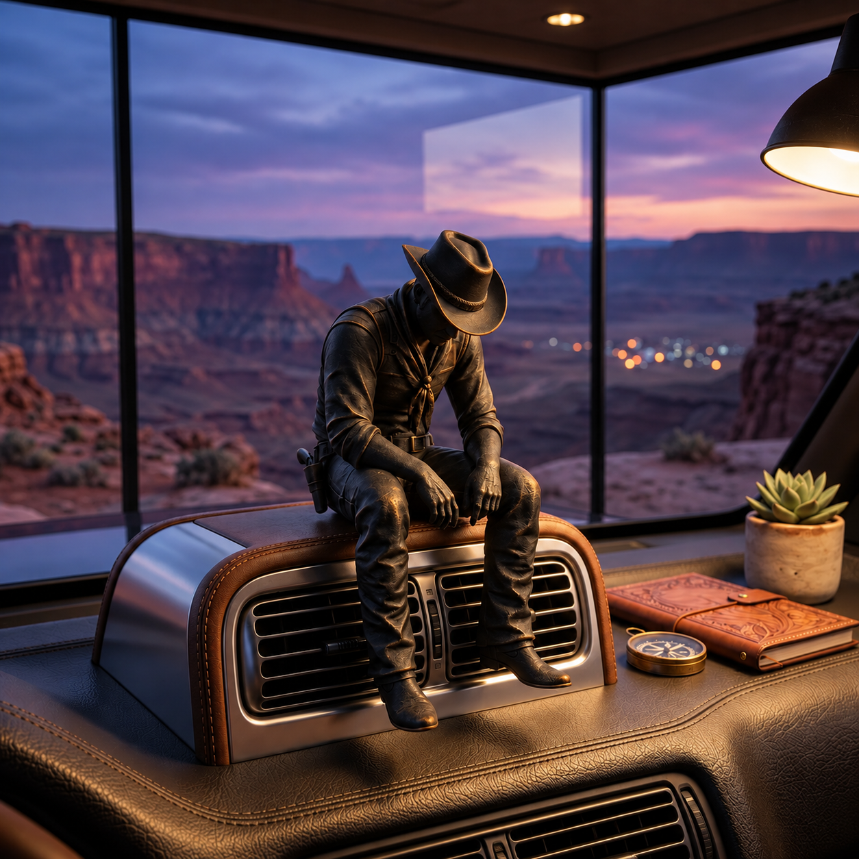The Quiet Cowboy Figurine – Western Sitting Cowboy Sculpture for Home & Ranch Decor