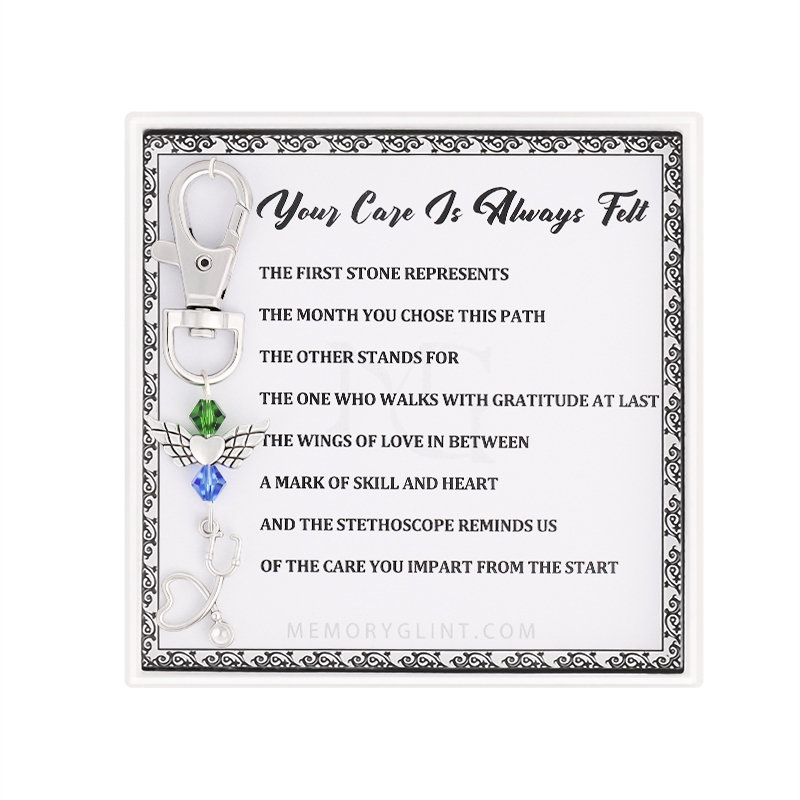 Your Care Is Always Felt Poem & Charm, Stethoscope