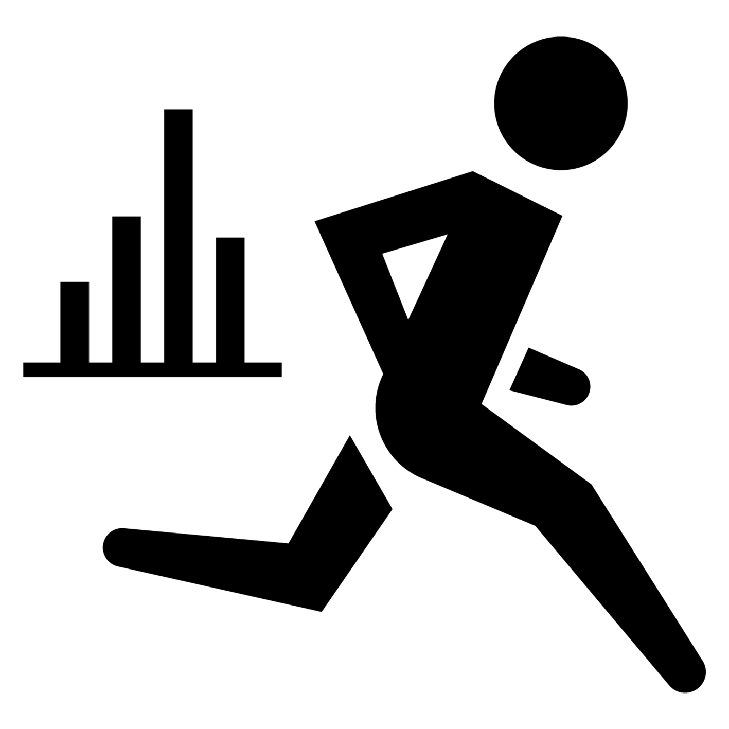 Iconographic symbol of a runner denoting how the watch tracks training