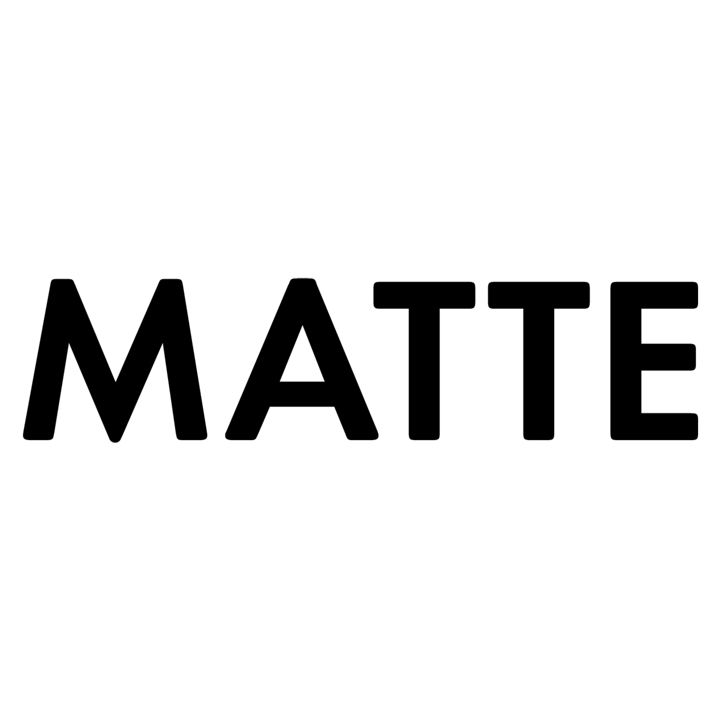 Iconographic of the word MATTE denoting the matte color
