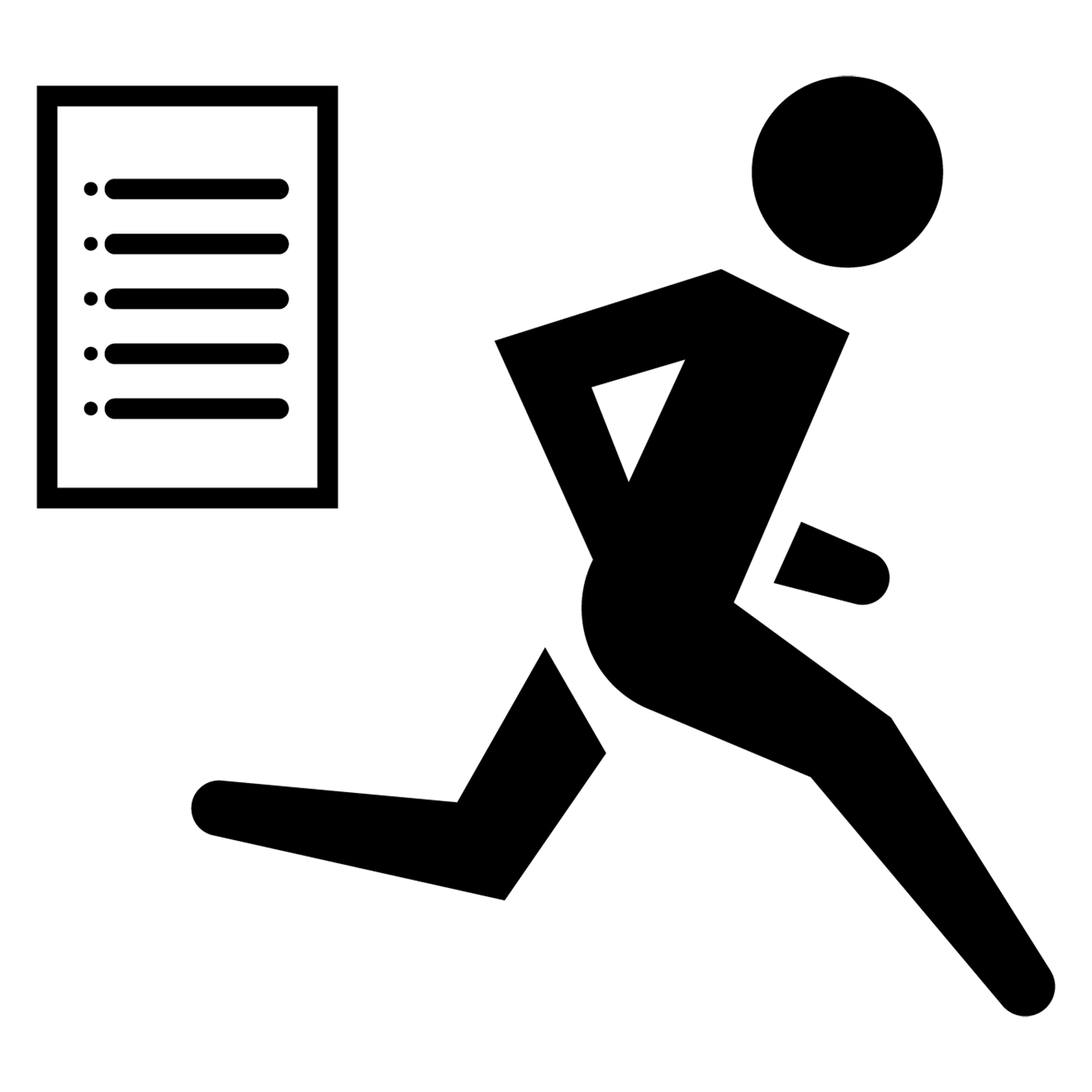 Iconographic of a person running with a program denoting the watch supports training programs