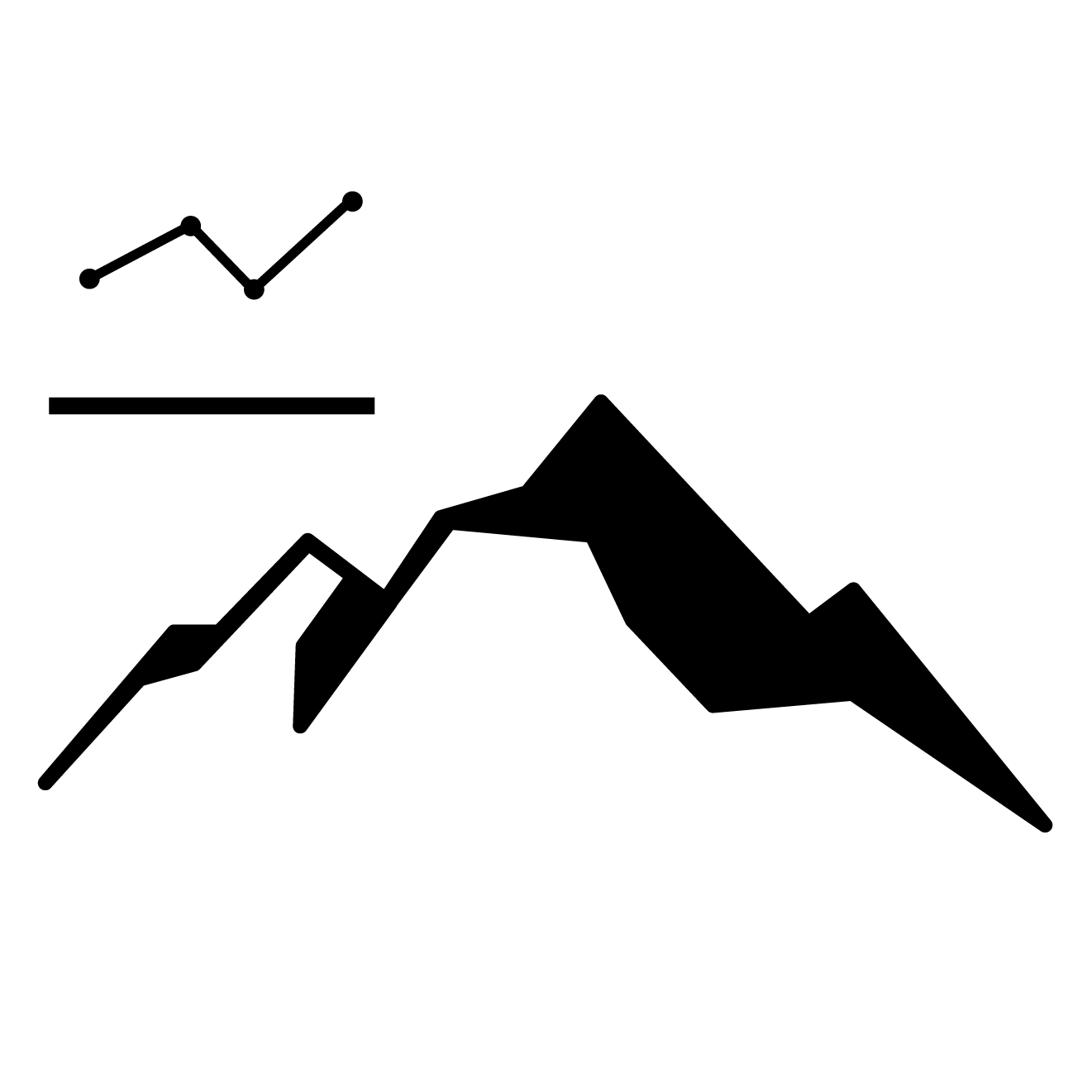 Iconographic of a mountain range denoting the use of the barometric for pressure and altitude
