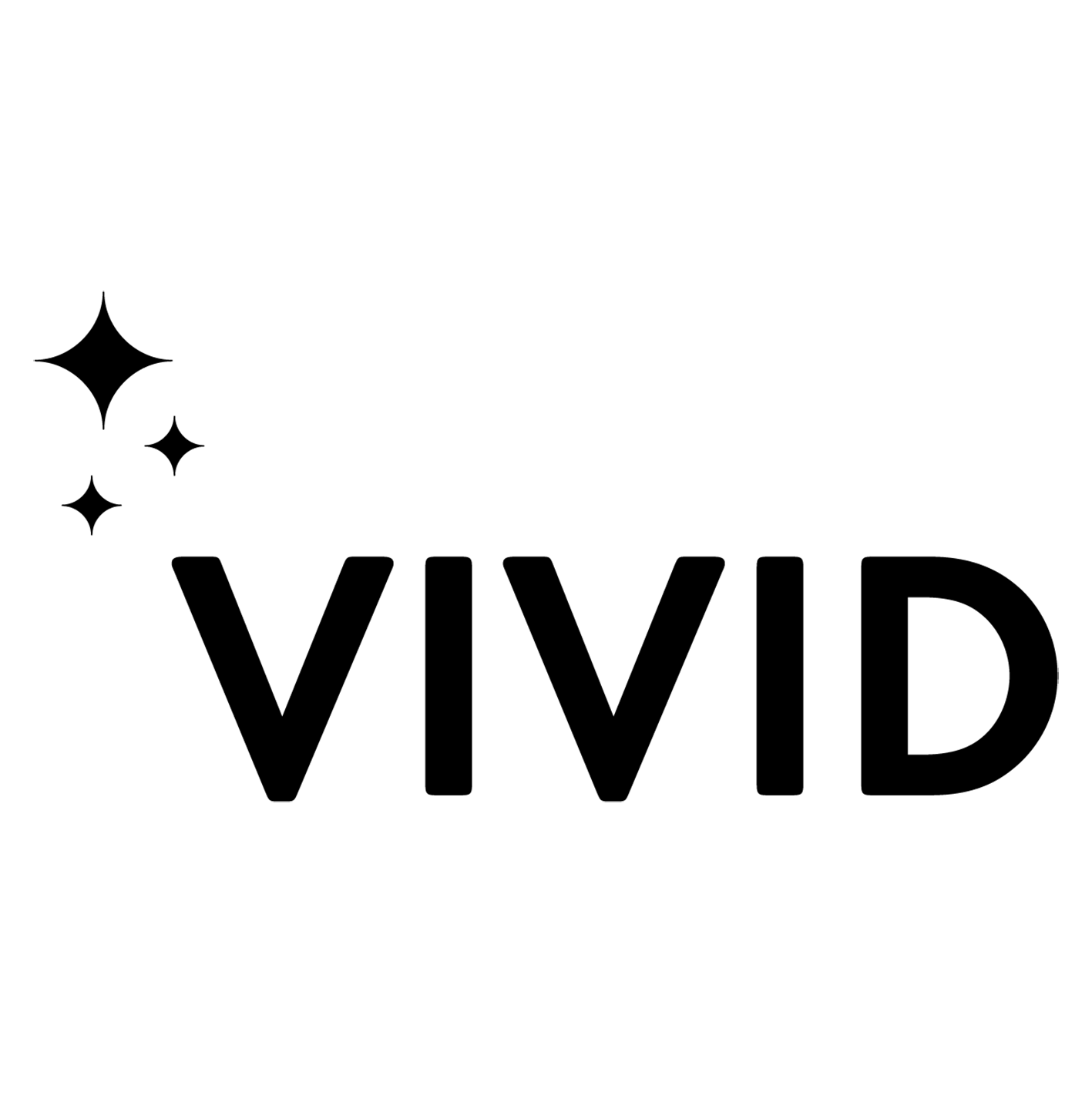 Iconographic symbol of sparking "vivid" text denoting vivid colors