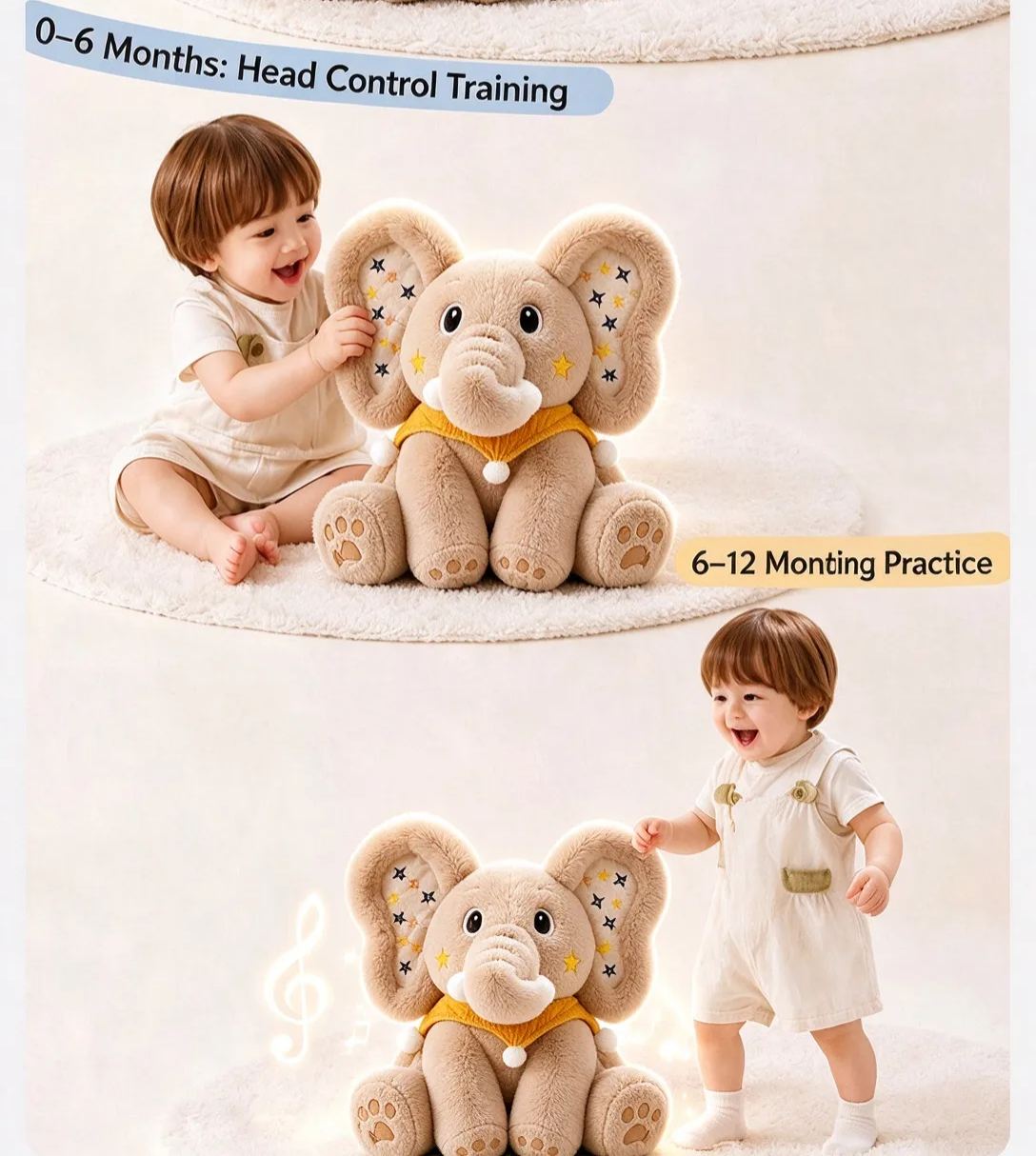 Soft elephant plush companion
