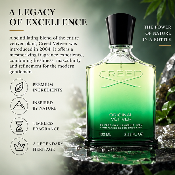 Creed original vetiver green bottle 3.3FL.OZ 100ML
