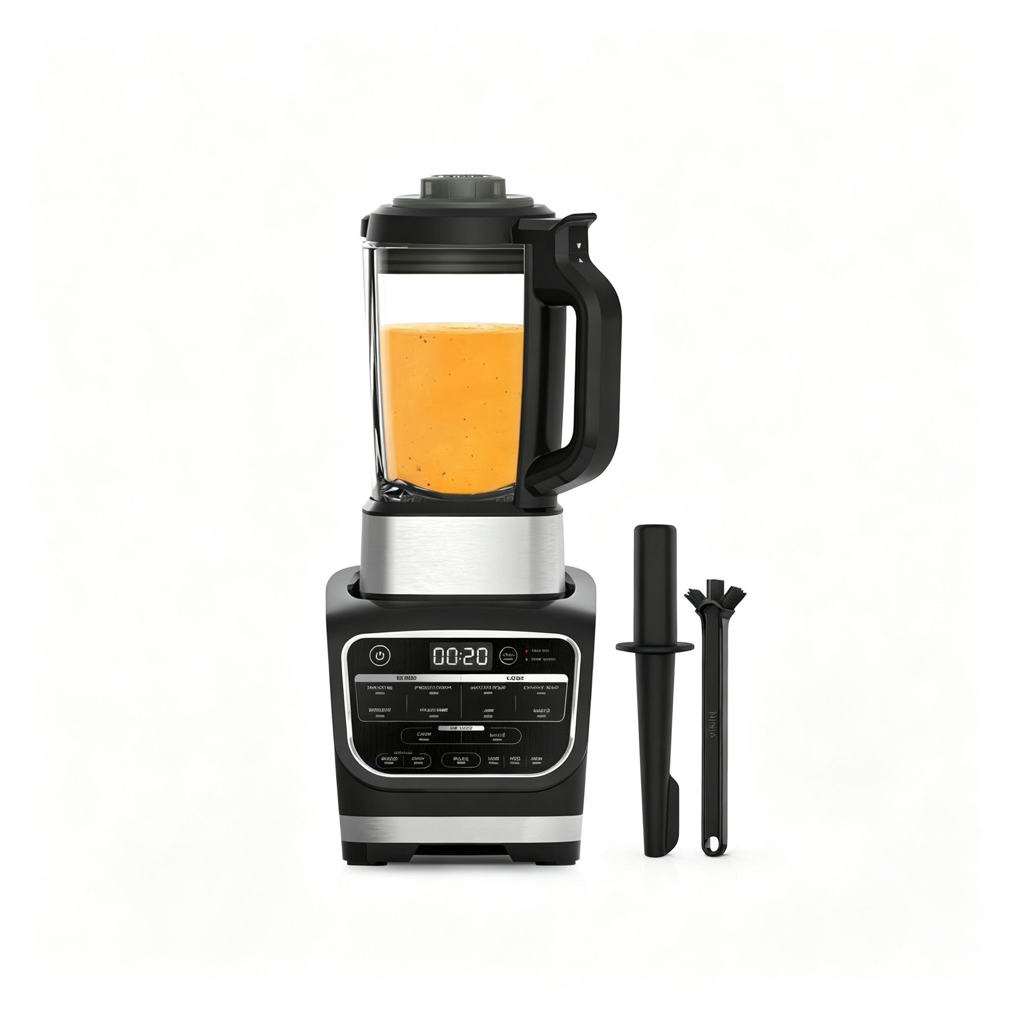 Foodi Blender & Soup Maker | 10 Auto-iQ Programs, 1.7L Glass Jug, Hot & Cold Blender, Built-In Heating Element, Tamper, Cleaning Program & Brush, 1000W, Black | HB150UK