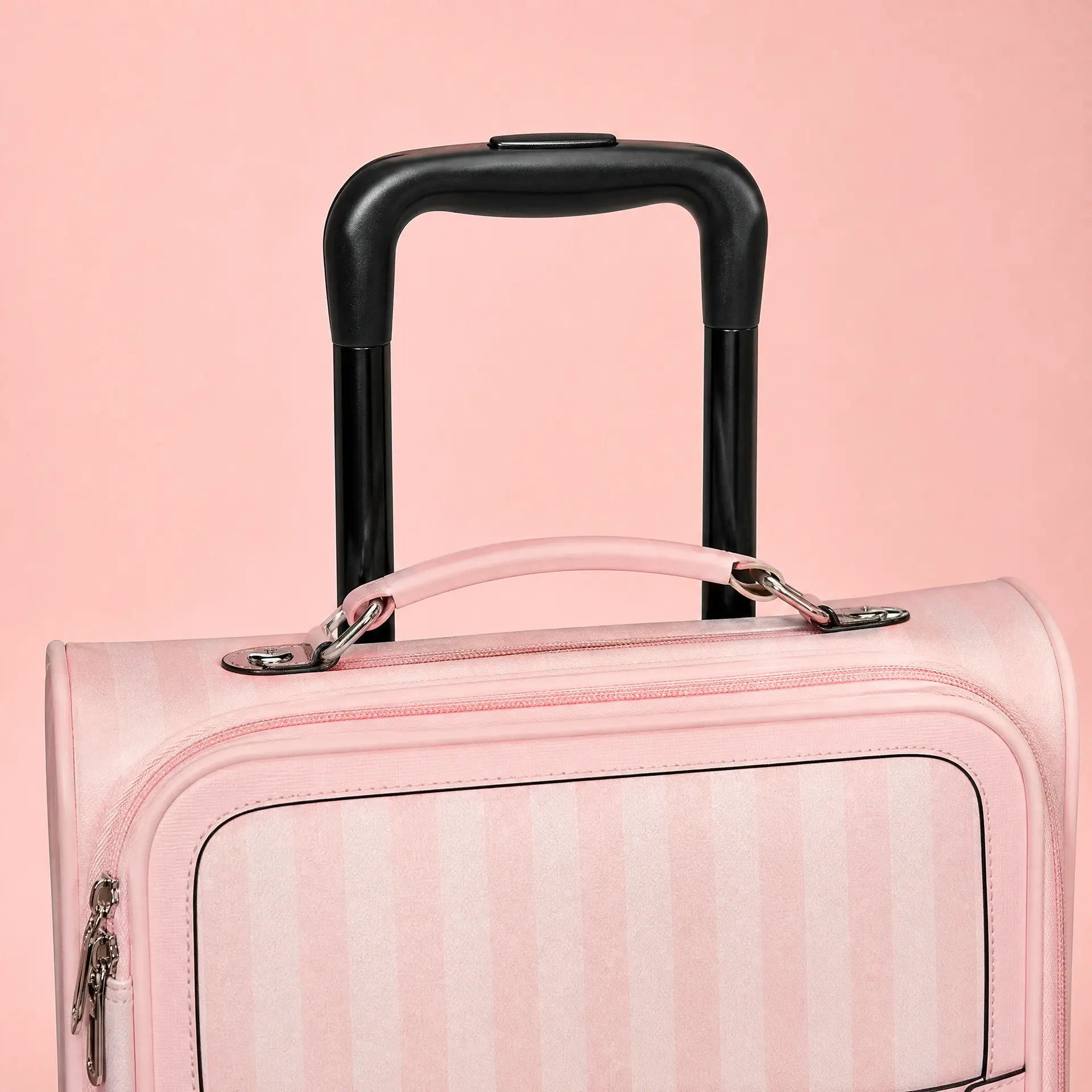 Pink Stripe Hard Shell Carry-On Luggage with Spinner Wheels