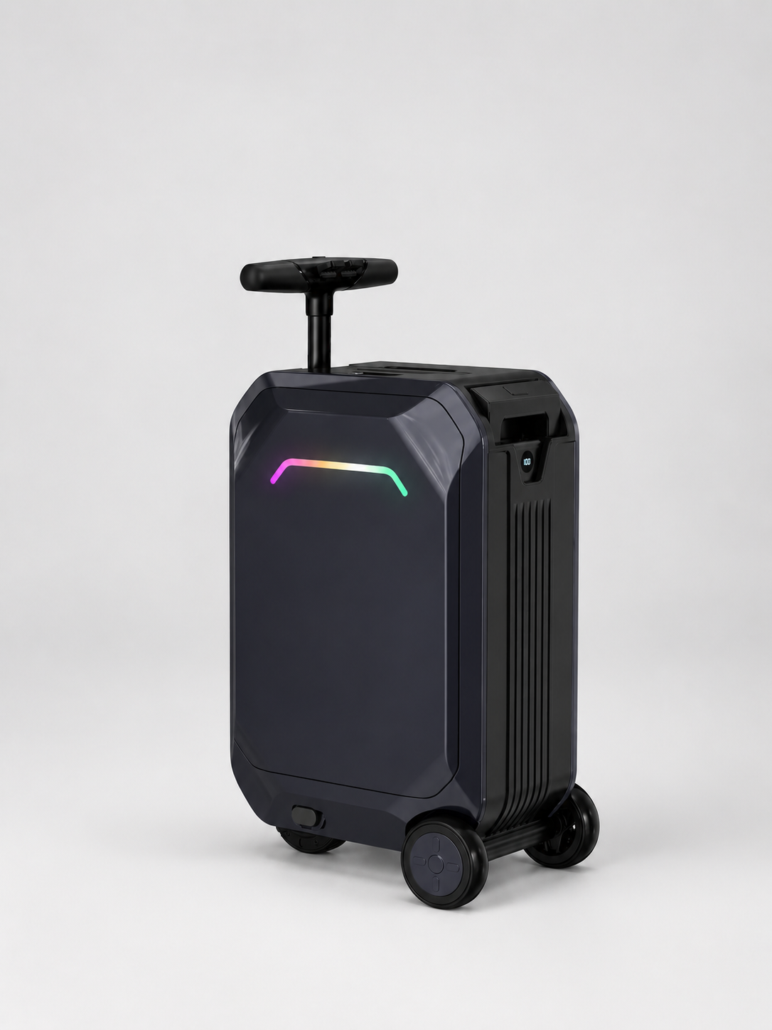 Smart Ride-On Carry-On Luggage – 22" Airline-Approved Hardshell Suitcase with App Control (Silver)