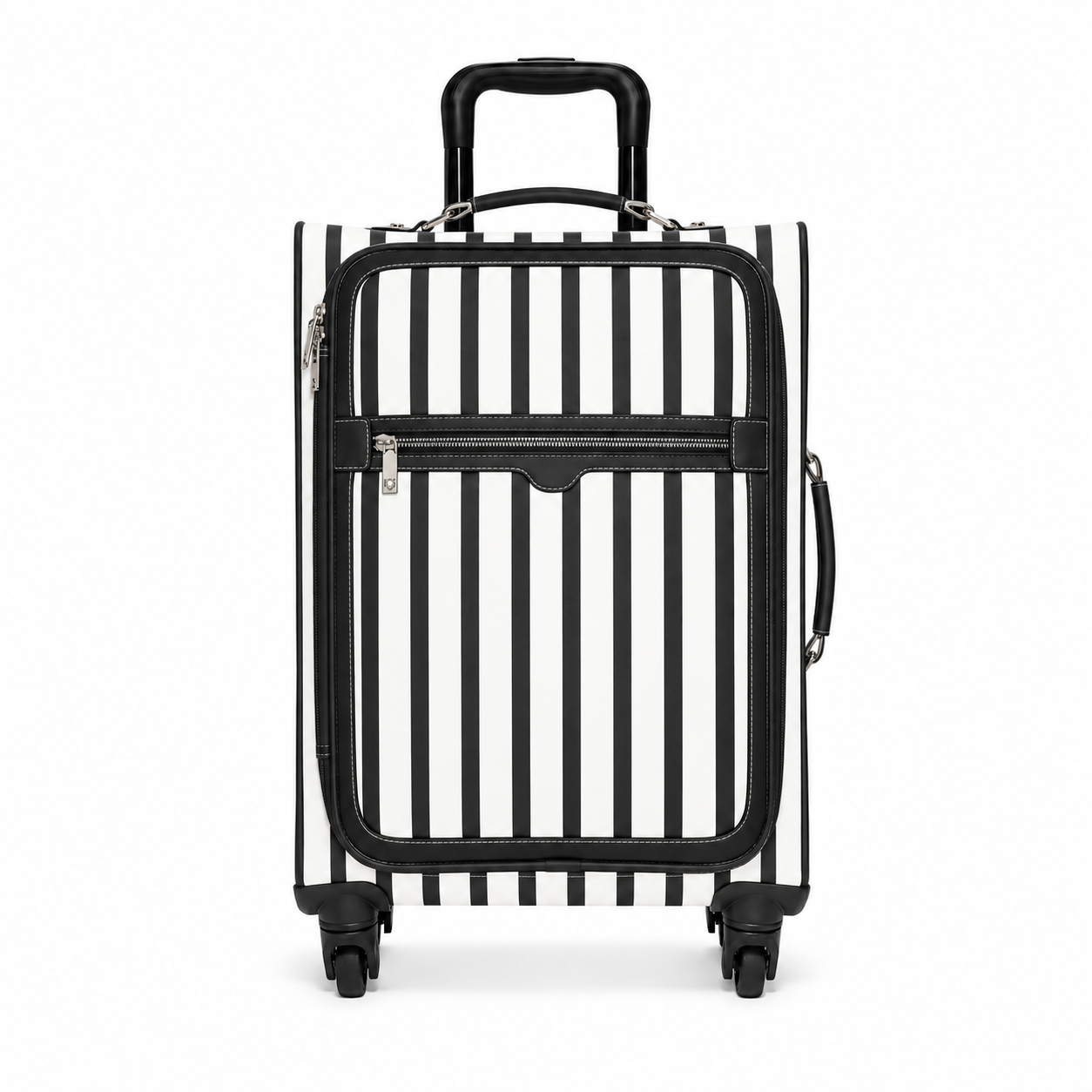 Pink Stripe Hard Shell Carry-On Luggage with Spinner Wheels