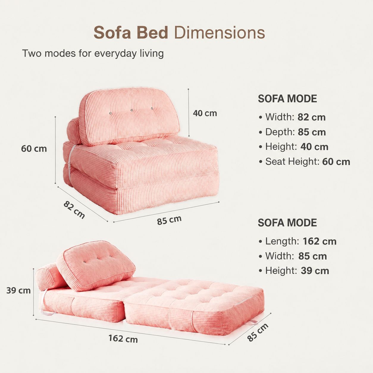 Single-Seater Floor Sofa with Hybrid Foam, Removable Washable Cover & Matching Ottoman