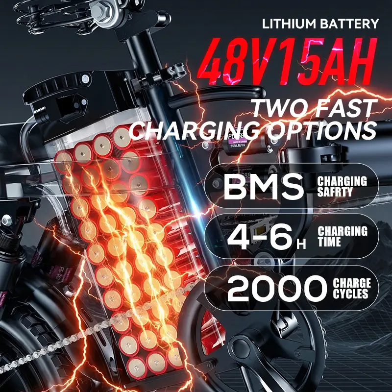 Compact Folding Electric Bike with Dual Disc Brakes
