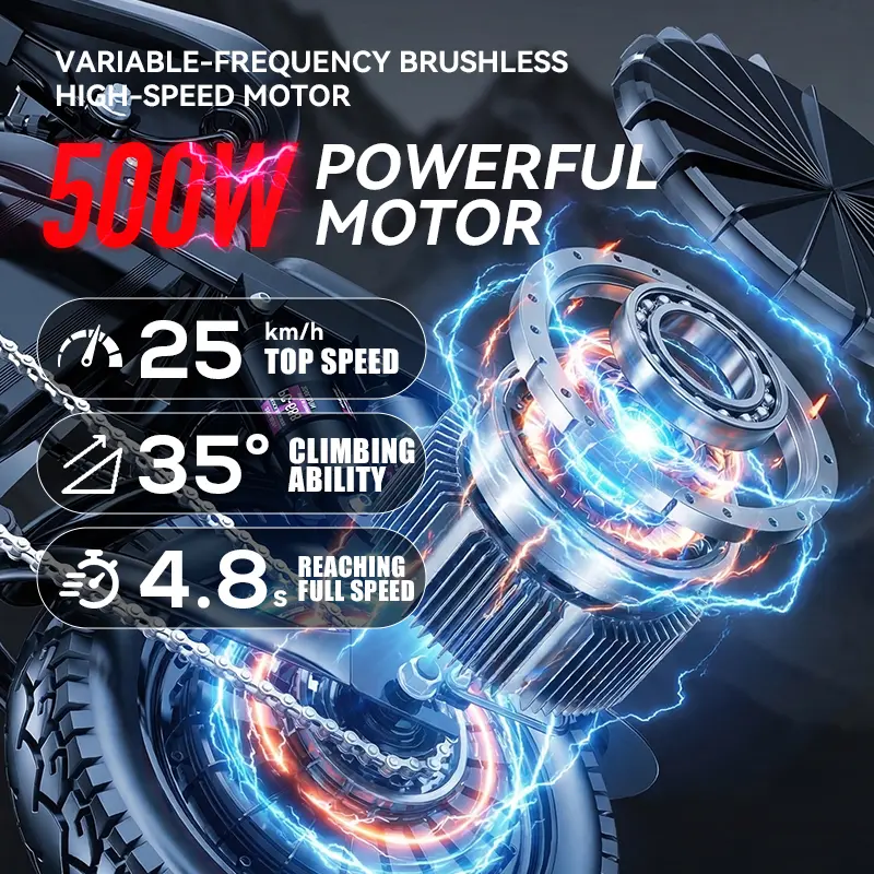 Compact Folding Electric Bike with Dual Disc Brakes