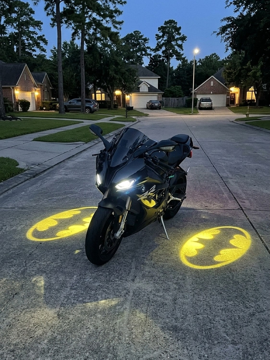 Golden bat projections at dusk