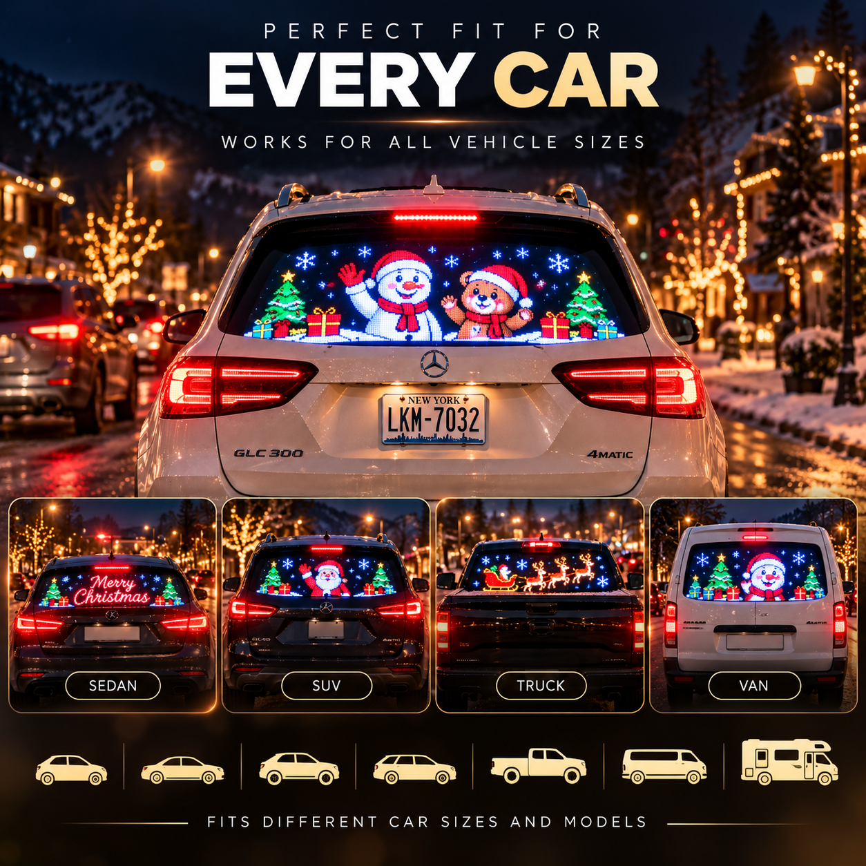 Christmas Transparent LED Window Film – App Controlled